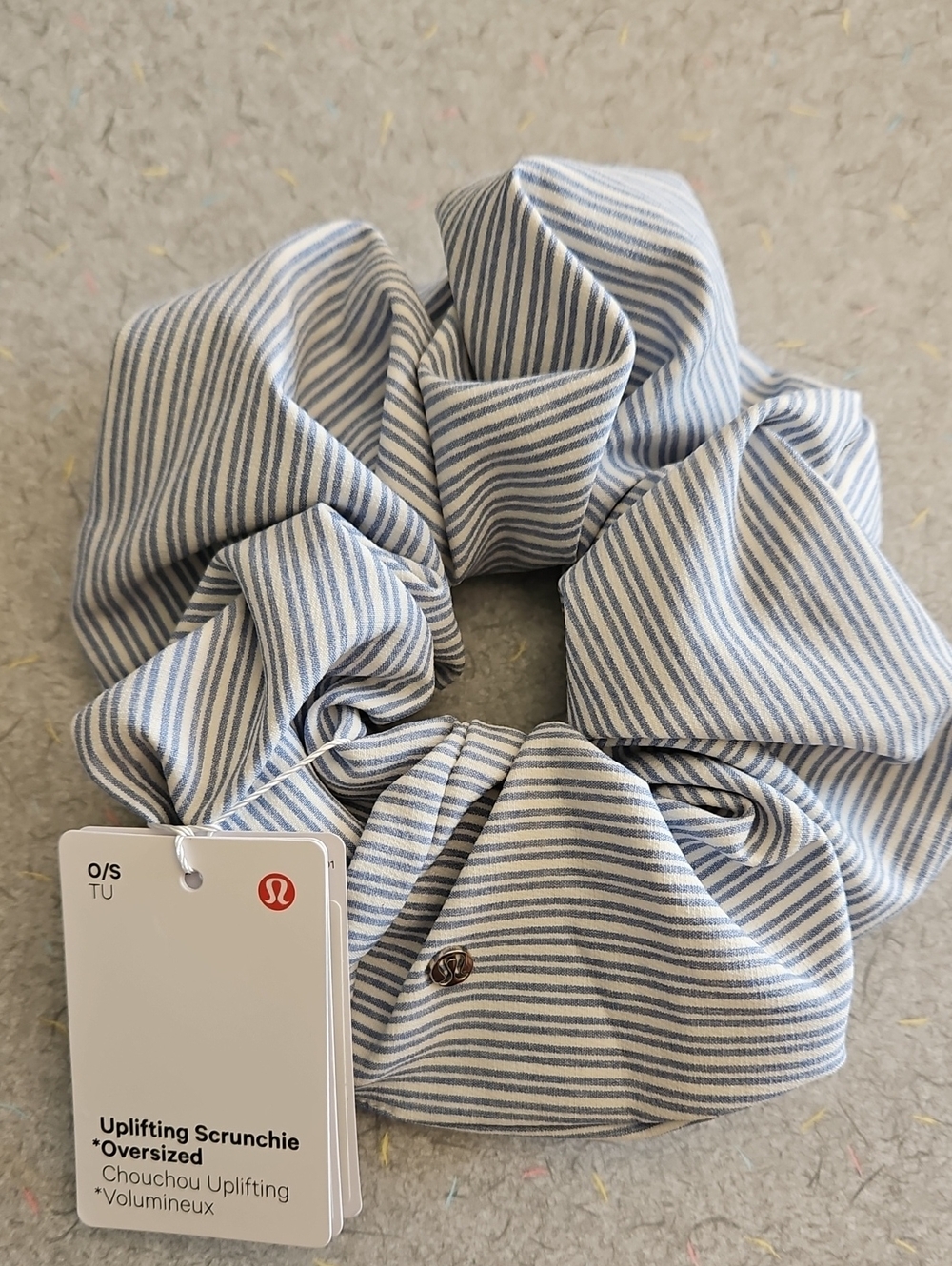 lululemon athletica Oversized Uplifting Scrunchie - Light Blue & White Stripe